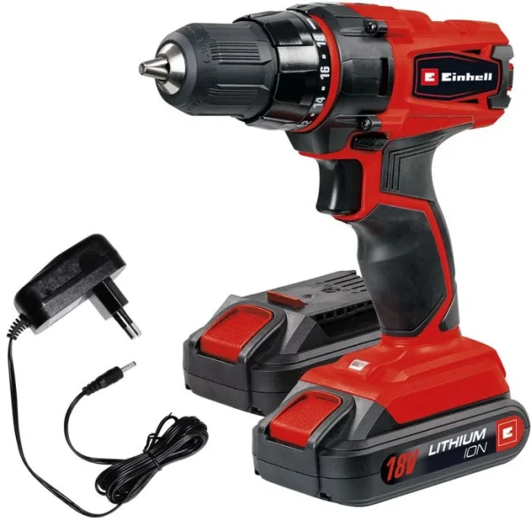 Einhell Akku-Bohrschrauber TC-CD 18-2 Li, 18V / 1,5Ah, Mit 2 Akkus Und Ladegerät 1