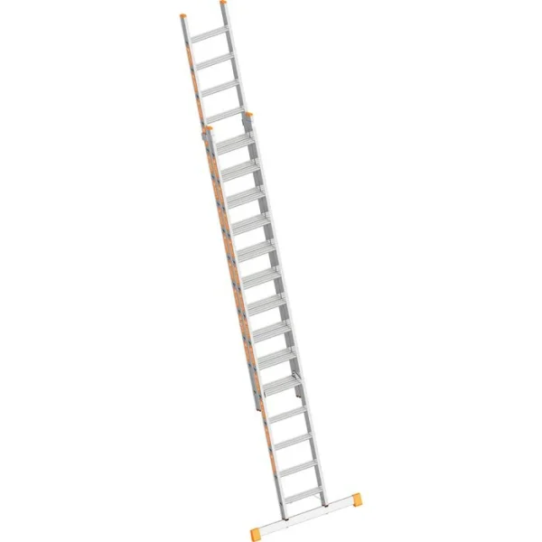 Layher Schiebeleiter Topic 1032, 2 X 14 Stufen, Aluleiter, 2-teilig, Arbeitshöhe: 6,95 M 1