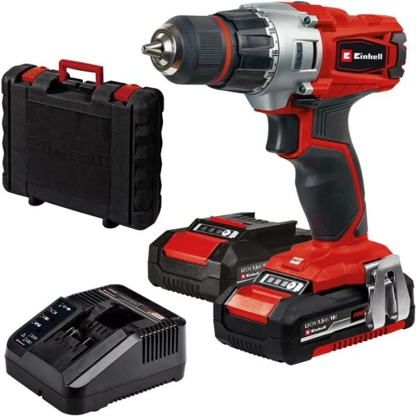 Einhell Akku-Bohrschrauber TE-CD 18/2 Li Kit, 18V / 1,5Ah, Mit 2 Akkus, Tasche Und Ladegerät 1