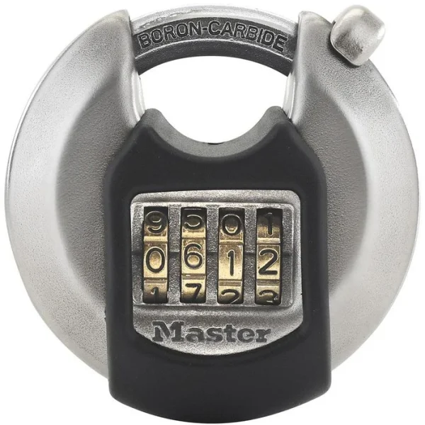 Master Lock Master-Lock Vorhängeschloss M40EURDNUM, 70mm, 4-fach Zahlenschloss, Wetterfest, Level 8, Grau 1