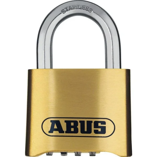 Abus Vorhängeschloss Marine 180IB/50, 52mm, 4-fach Zahlenschloss, Seetauglich, Level 5 Messing 1